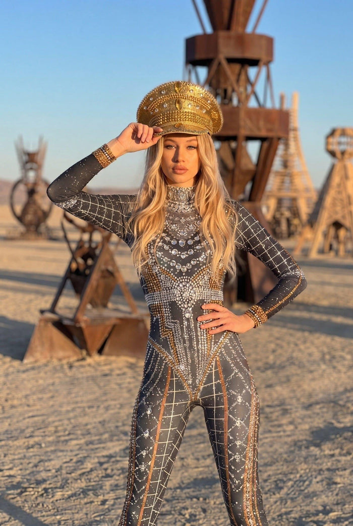 Esara Rhinestone Jumpsuit Jumpsuit Iconic Outfitters 