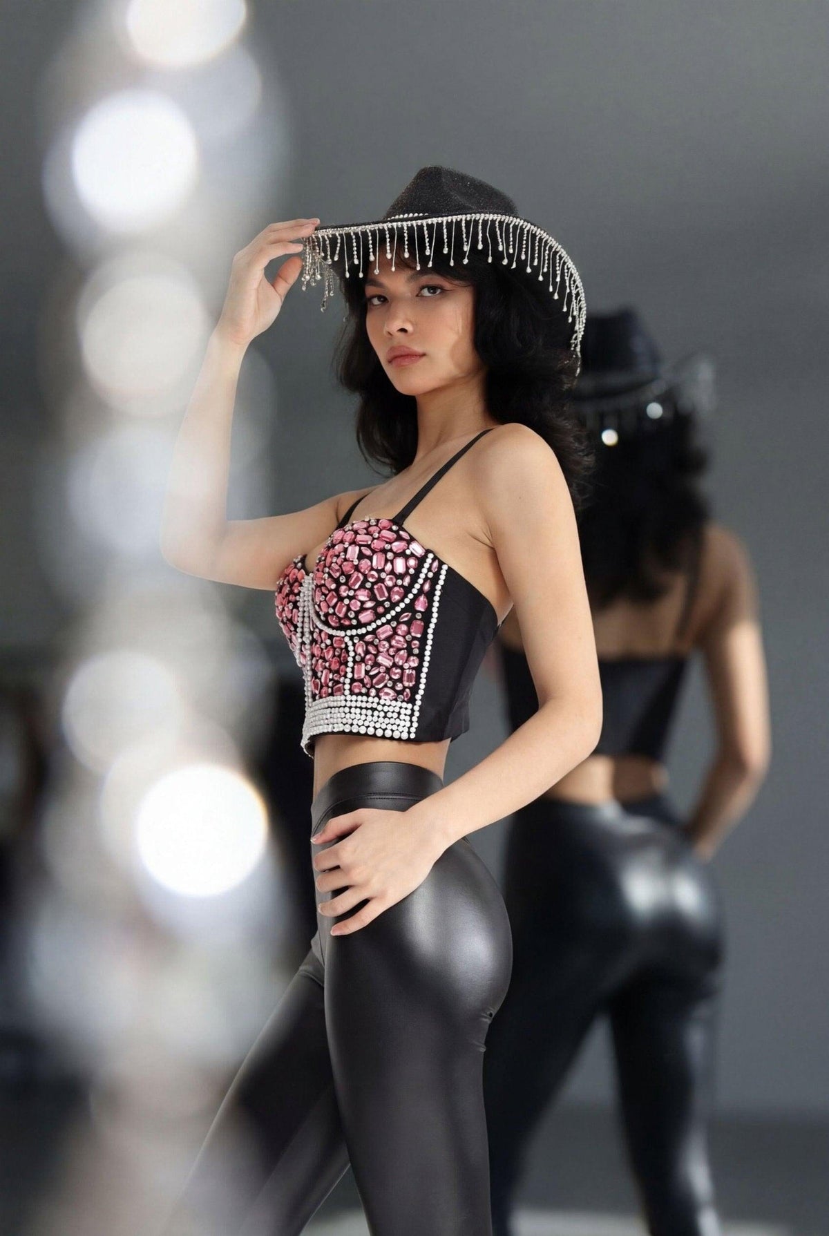 Esha Rhinestone Top Tops Iconic Outfitters 