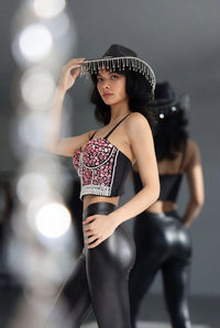 Esha Rhinestone Top Tops Iconic Outfitters 