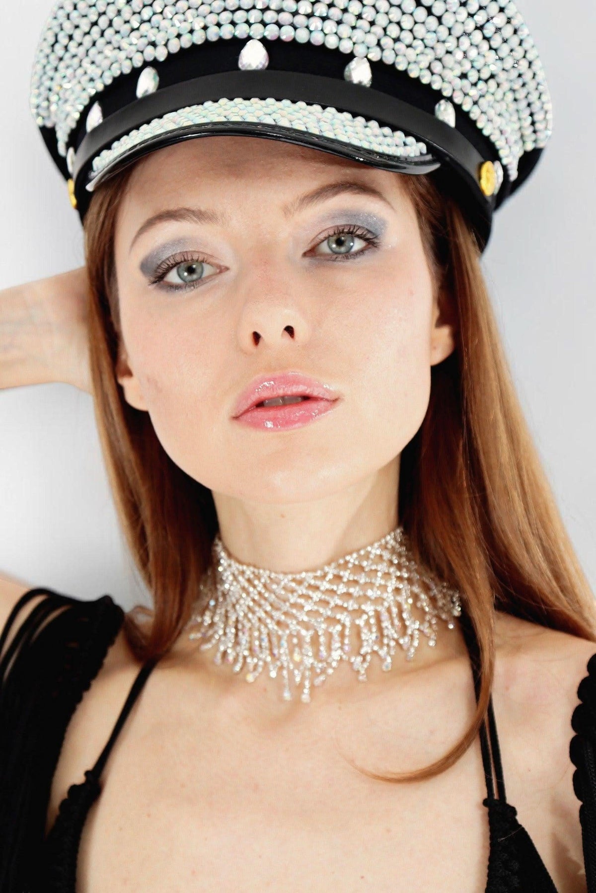 Fariha Crystal Lattice Choker Necklace Body Jewellery Iconic Outfitters 