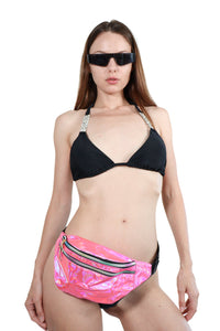 Gayta Pink Holographic Festival Fanny Pack Bags Iconic Outfitters 