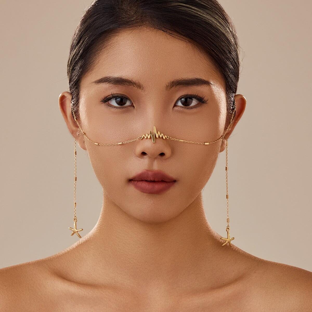 Hooriya Golden Pulse Festival Face Chain Head Jewellery Iconic Outfitters 