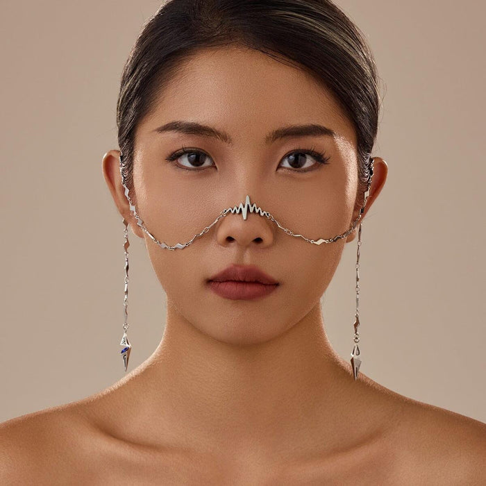 Hooriya Silver Pulse Festival Face Chain Head Jewellery Iconic Outfitters 