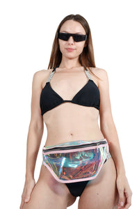 Jinx Clear Iridescent Pink Festival Fanny Pack Bags Iconic Outfitters 