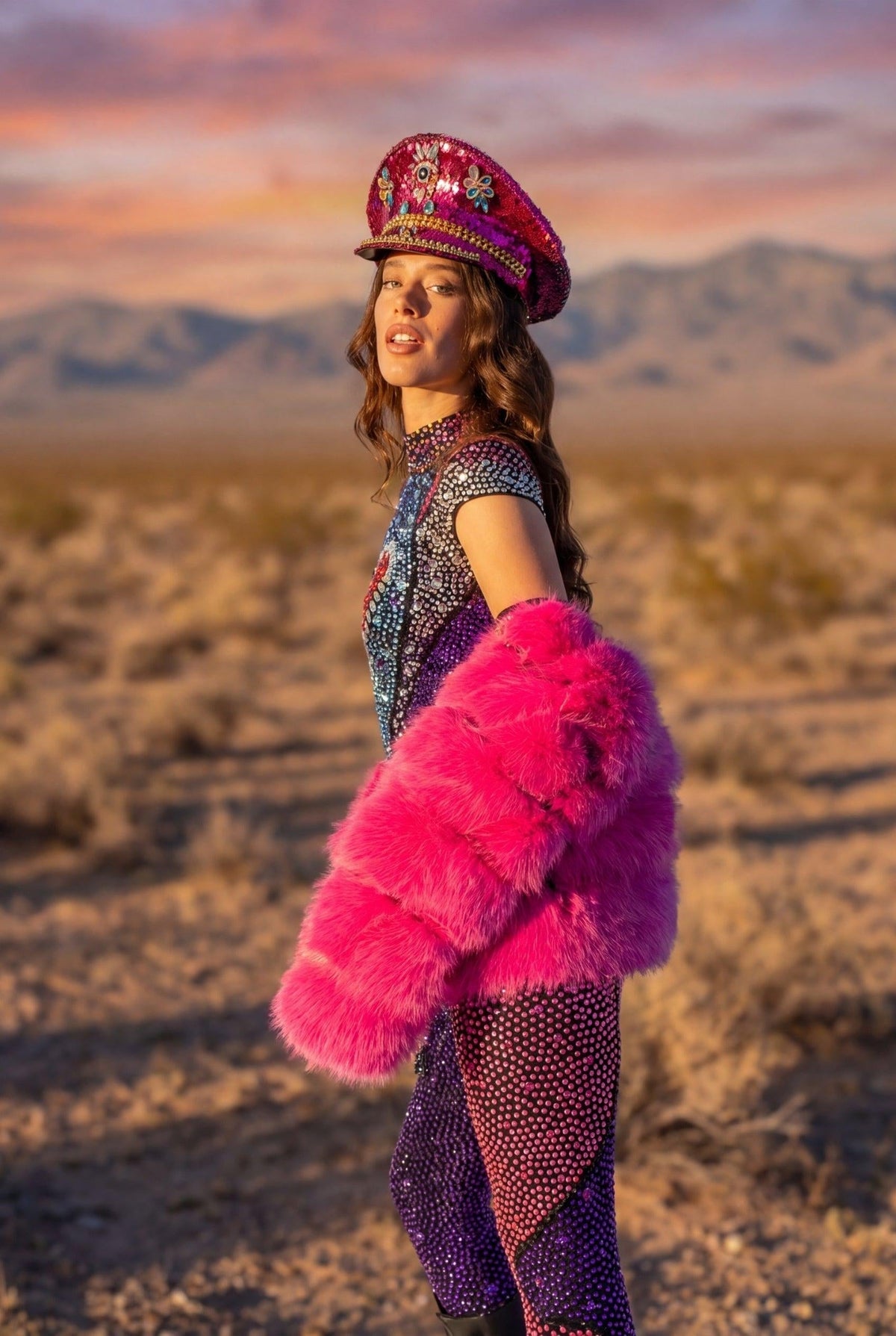 Kala Hot Pink Faux Fur Festival Jacket Faux Fur Iconic Outfitters 
