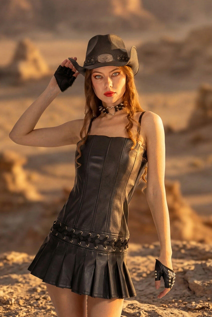 Kesha Leather Dress dress Iconic Outfitters 