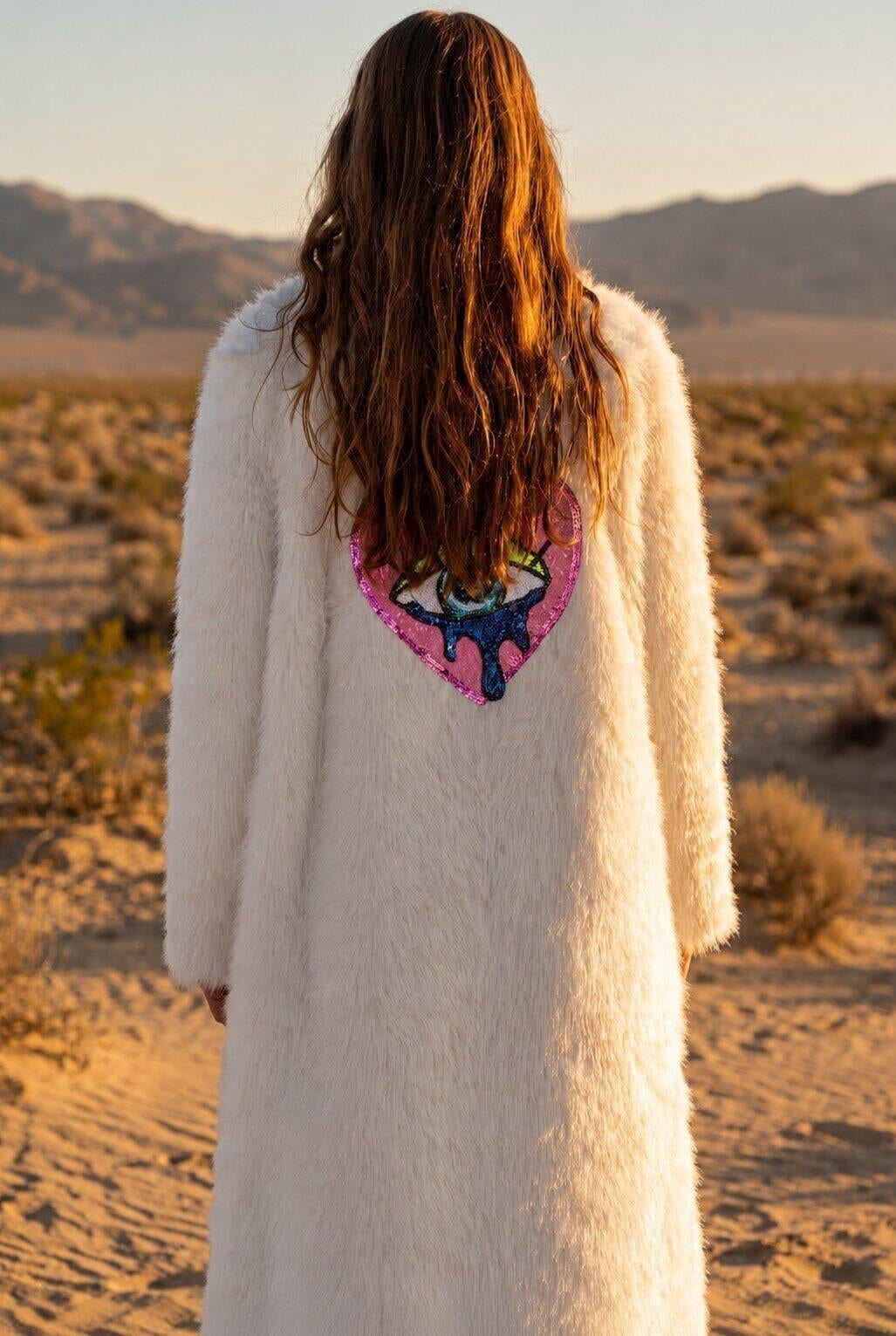 Lani White Faux Fur Festival Coat Faux Fur Iconic Outfitters 