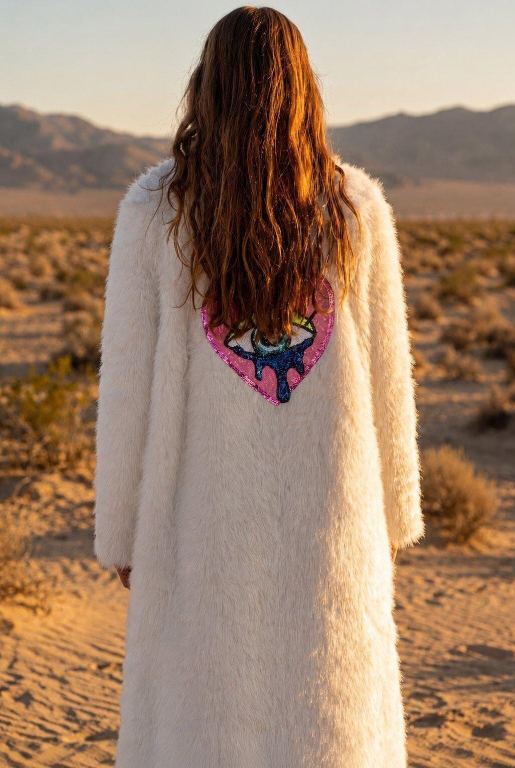 Lani White Faux Fur Festival Coat Faux Fur Iconic Outfitters 