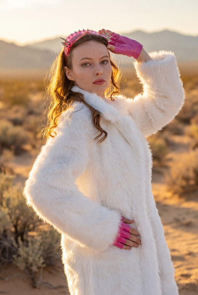 Lani White Faux Fur Festival Coat Faux Fur Iconic Outfitters 