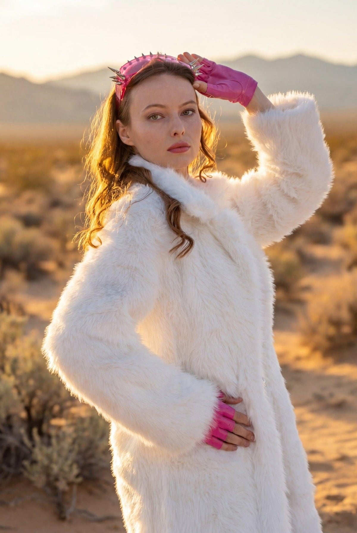 Lani White Faux Fur Festival Coat Faux Fur Iconic Outfitters 