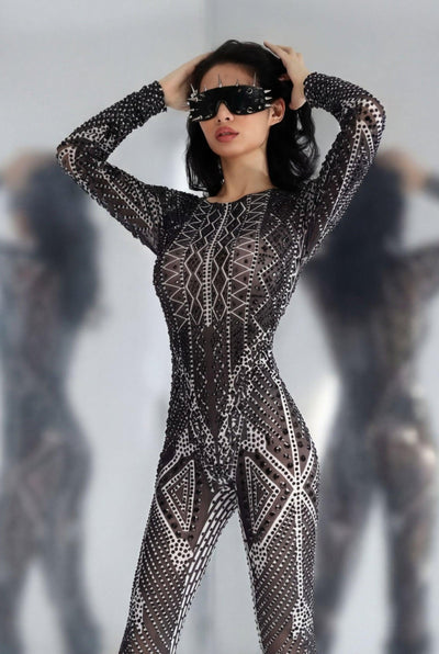 Larue Sequin Rhinestone Jumpsuit Jumpsuit Iconic Outfitters 