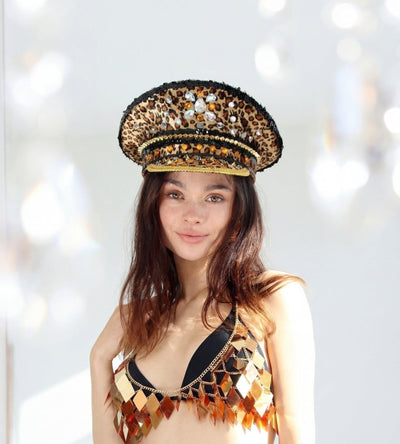 Leopard Diamond Hat Hat Iconic Outfitters 