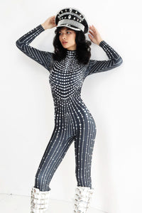 Lexxon Rhinestone Pearl Jumpsuit Jumpsuit Iconic Outfitters 