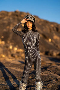 Lexxon Rhinestone Pearl Jumpsuit Jumpsuit Iconic Outfitters 