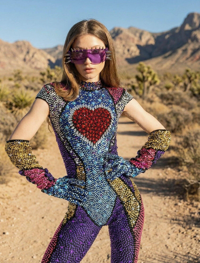Lynx Rhinestone Pearl Jumpsuit Jumpsuit Iconic Outfitters 