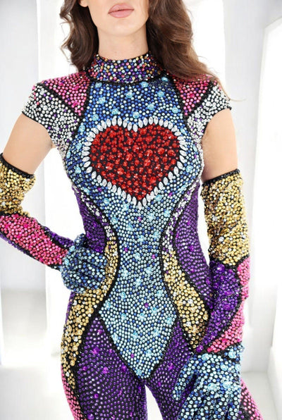 Lynx Rhinestone Pearl Jumpsuit Jumpsuit Iconic Outfitters 