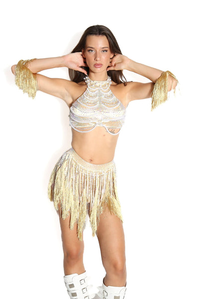 Mabel Pearl Fringe Bodysuit Body Suit Iconic Outfitters 