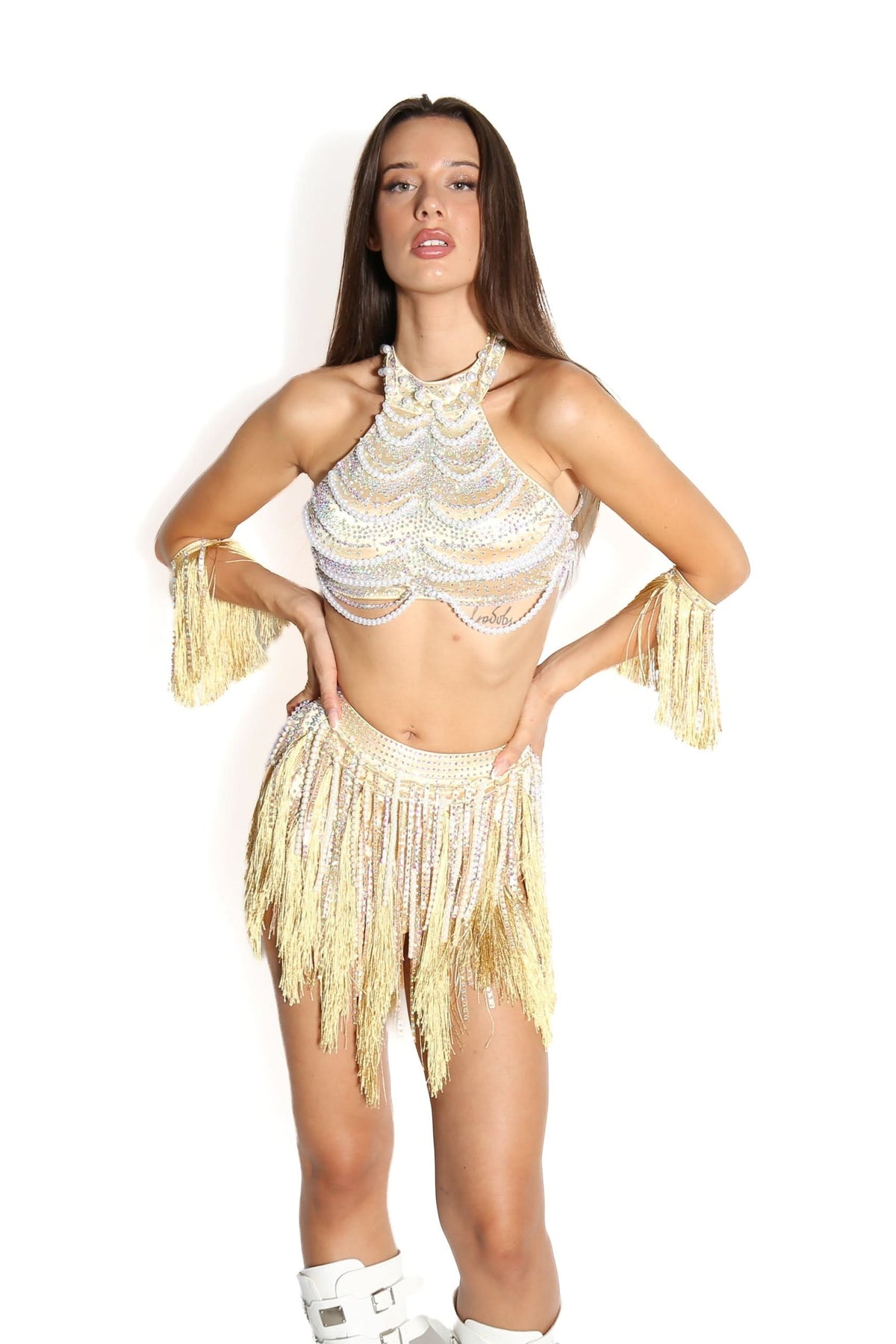 Mabel Pearl Fringe Bodysuit Body Suit Iconic Outfitters 