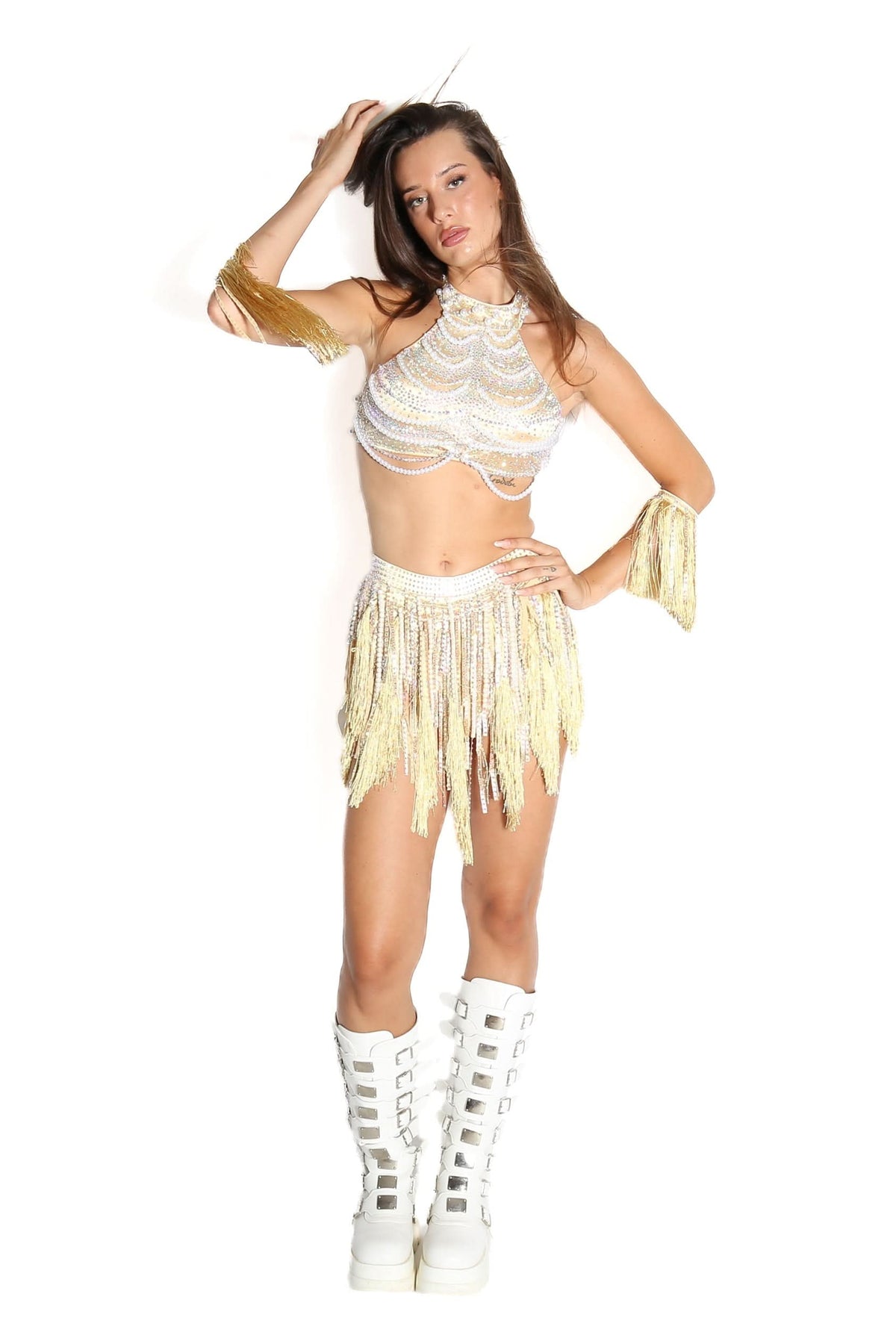 Mabel Pearl Fringe Bodysuit Body Suit Iconic Outfitters 