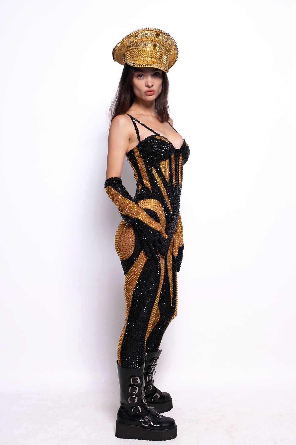 Memphis Rhinestone Jumpsuit & Gloves Jumpsuit Iconic Outfitters 
