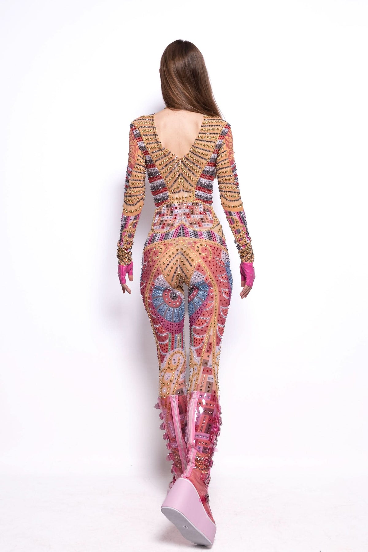 Novia Crystal Mosaic Jumpsuit Jumpsuit Iconic Outfitters 