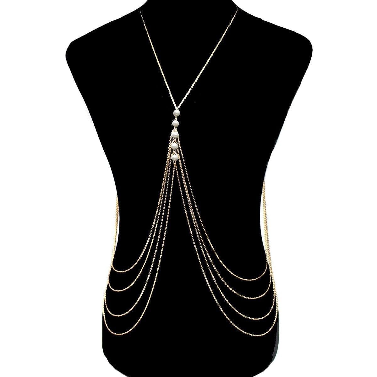 Nuha Pearl Drape Festival Body Chain Body Jewellery Iconic Outfitters 