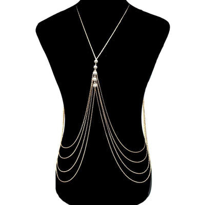 Nuha Pearl Drape Festival Body Chain Body Jewellery Iconic Outfitters 