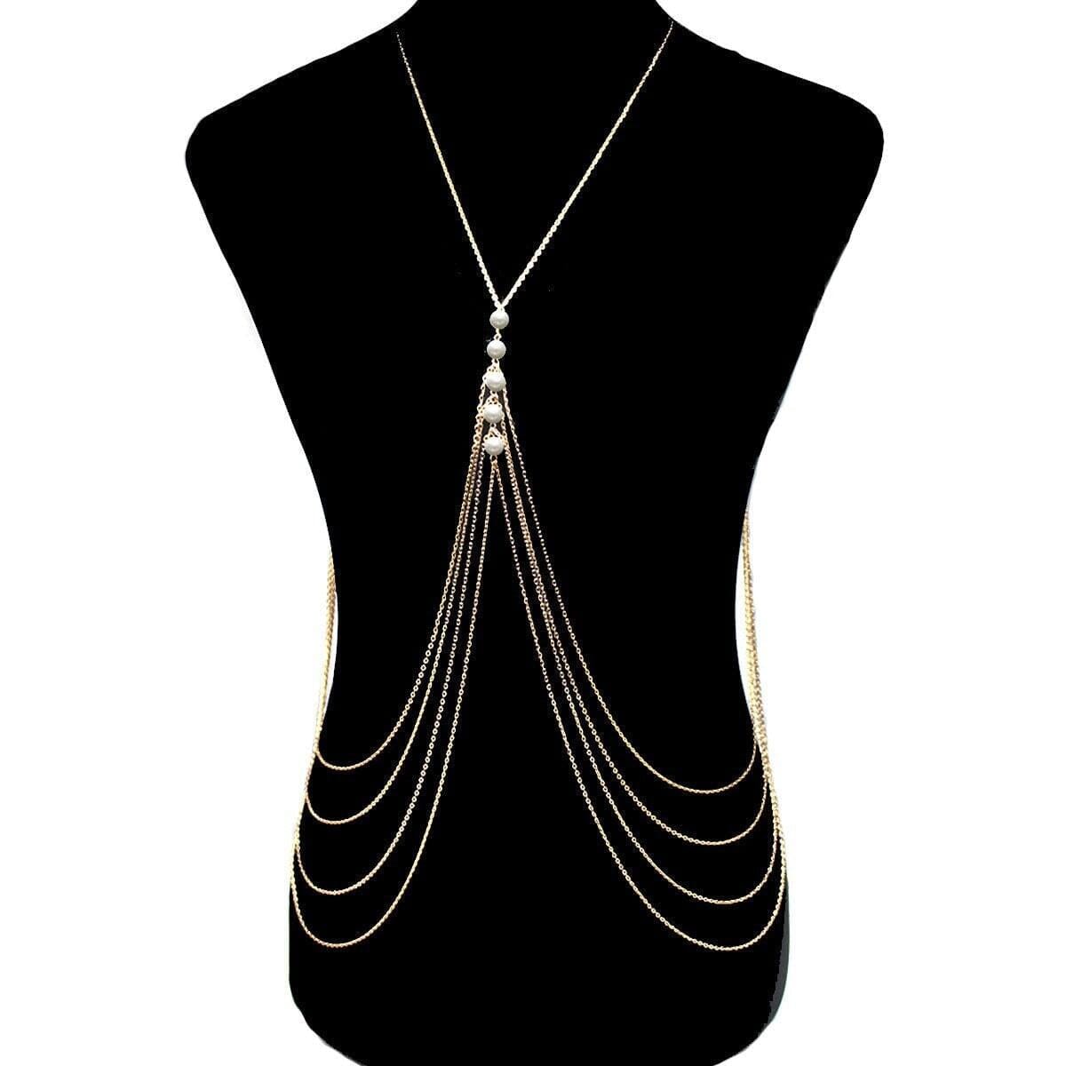 Nuha Pearl Drape Festival Body Chain Body Jewellery Iconic Outfitters 