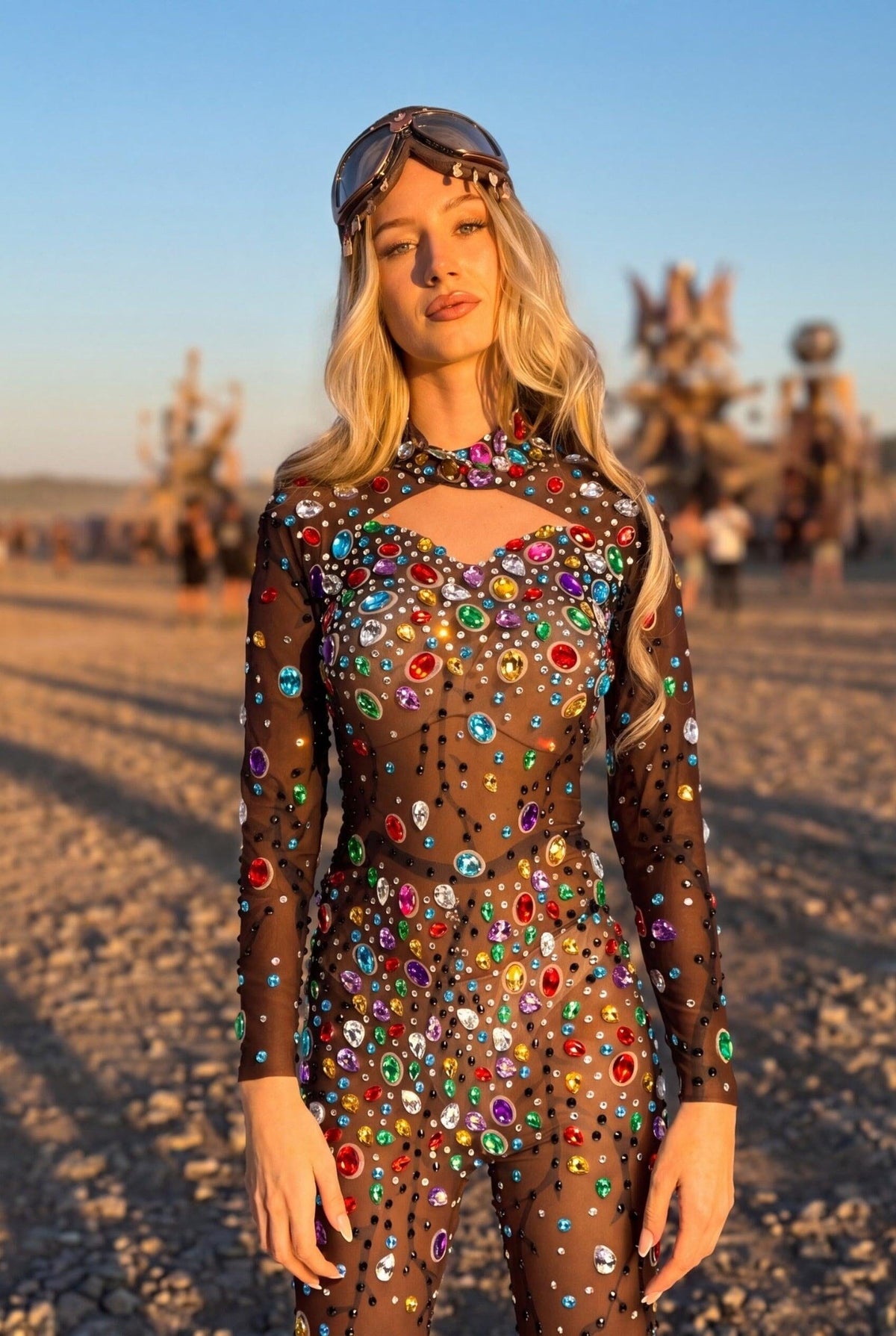 Opal Diamond Rhinestone Jumpsuit Jumpsuit Iconic Outfitters 