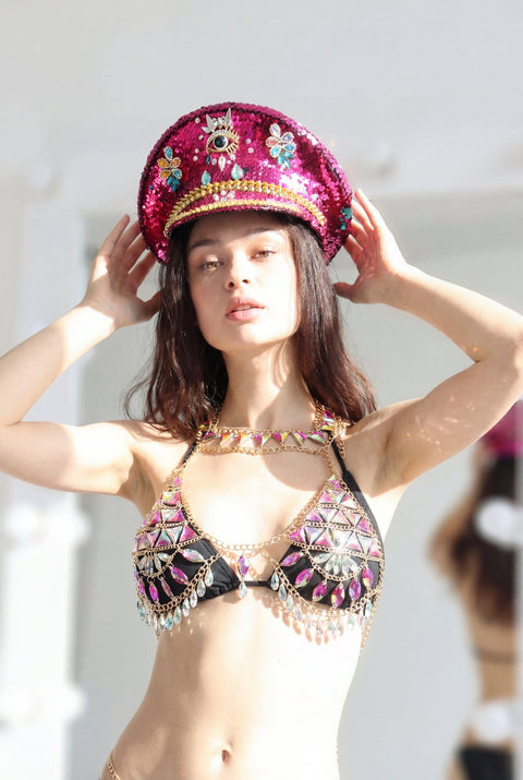 Pink Sequin Karma Hat