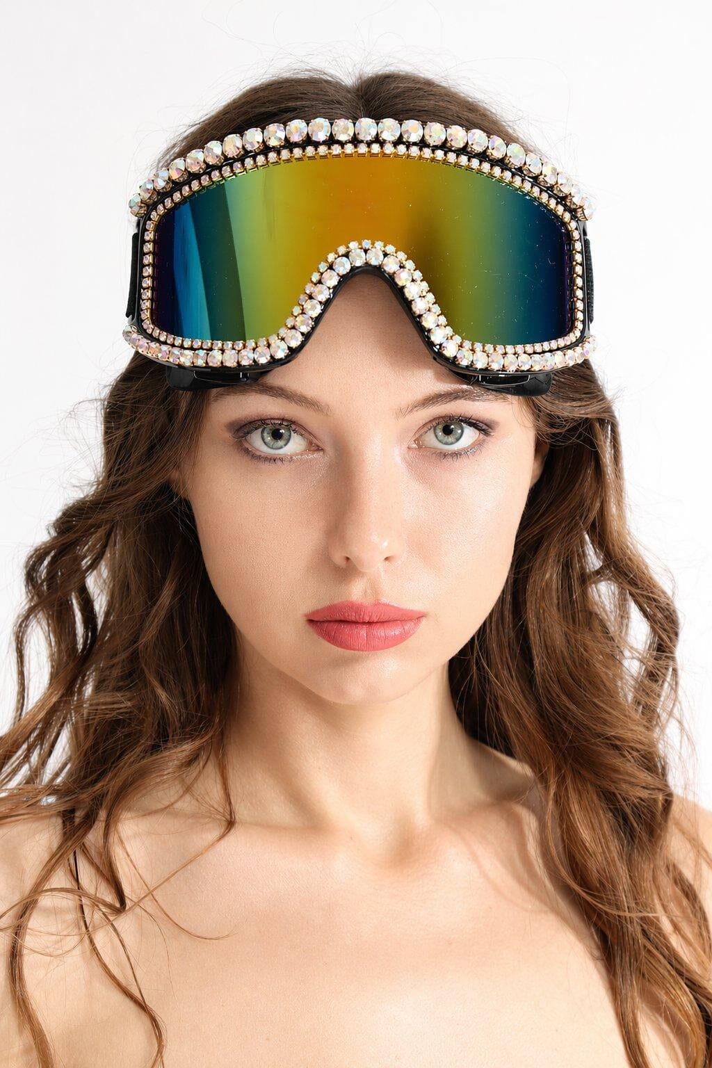 Priya Rainbow Rhinestone Goggles Sunglasses Iconic Outfitters 