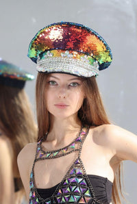 Rainbow Sequin Hat Hat Iconic Outfitters 