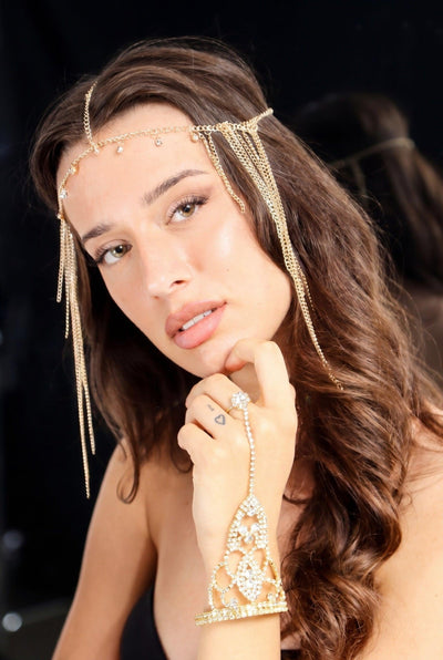 Reem Golden Drape Festival Head Chain Head Jewellery Iconic Outfitters 