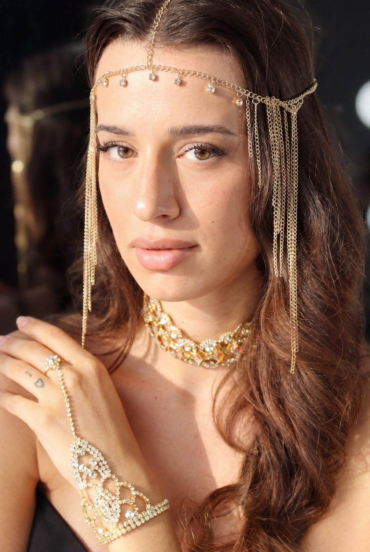 Reem Golden Drape Festival Head Chain Head Jewellery Iconic Outfitters 