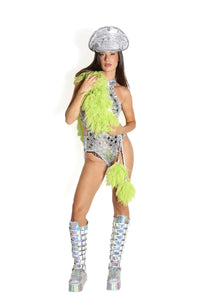 Reya Sequin Feather Bodysuit Iconic Outfitters 