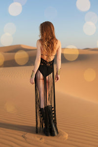 Riham Black Macrame Dress Dress Iconic Outfitters 
