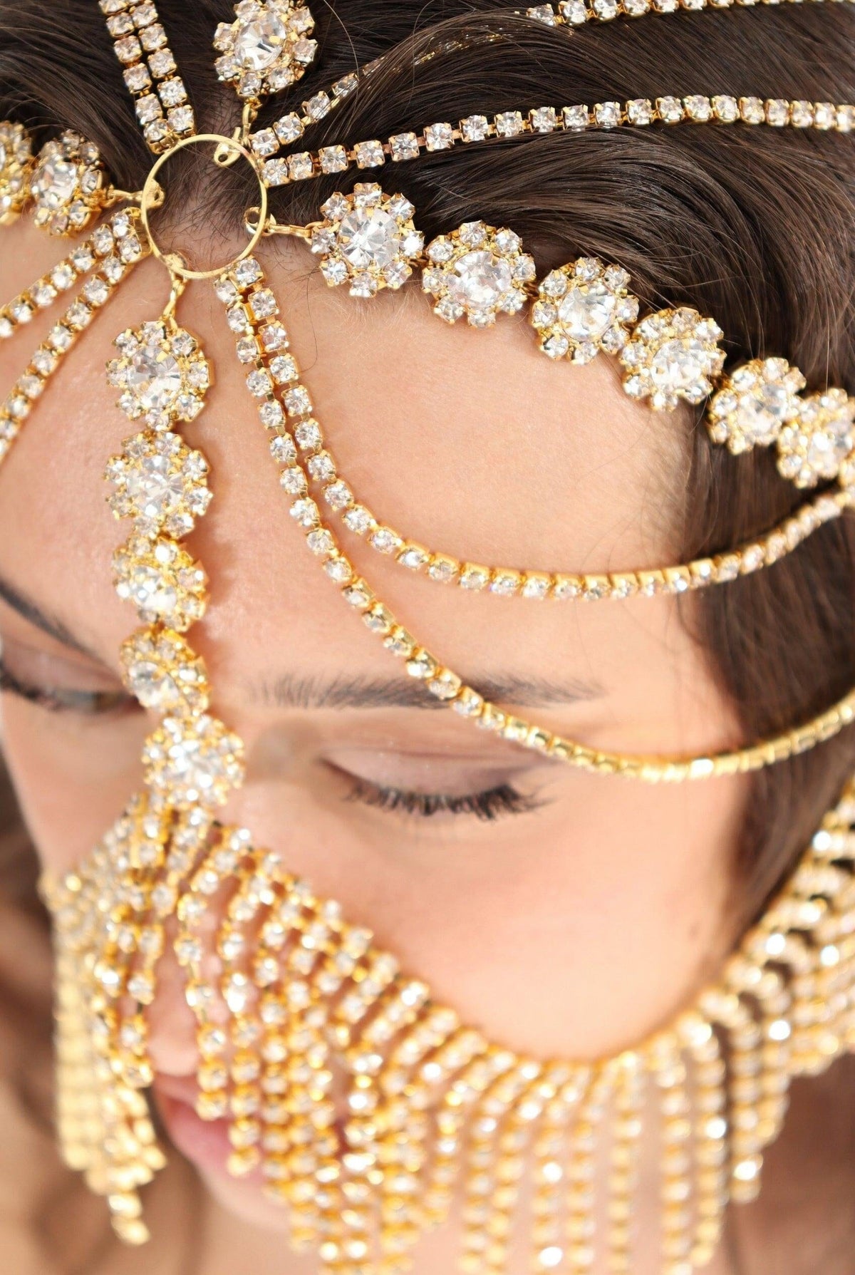 Samah Crystal Cascade Festival Headpiece Head Jewellery Iconic Outfitters 
