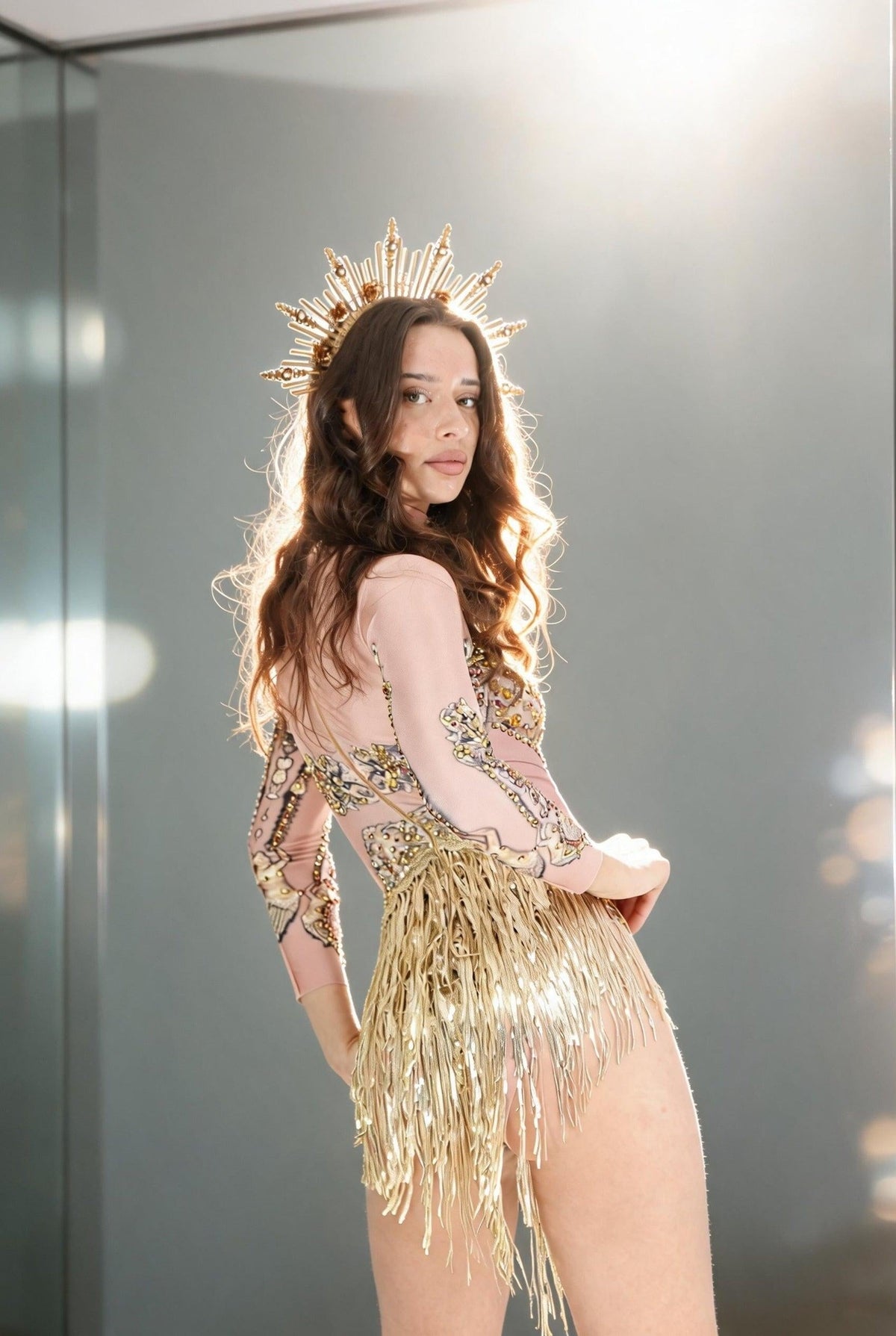 Santara Rhinestone Tassel Bodsysuit Iconic Outfitters 