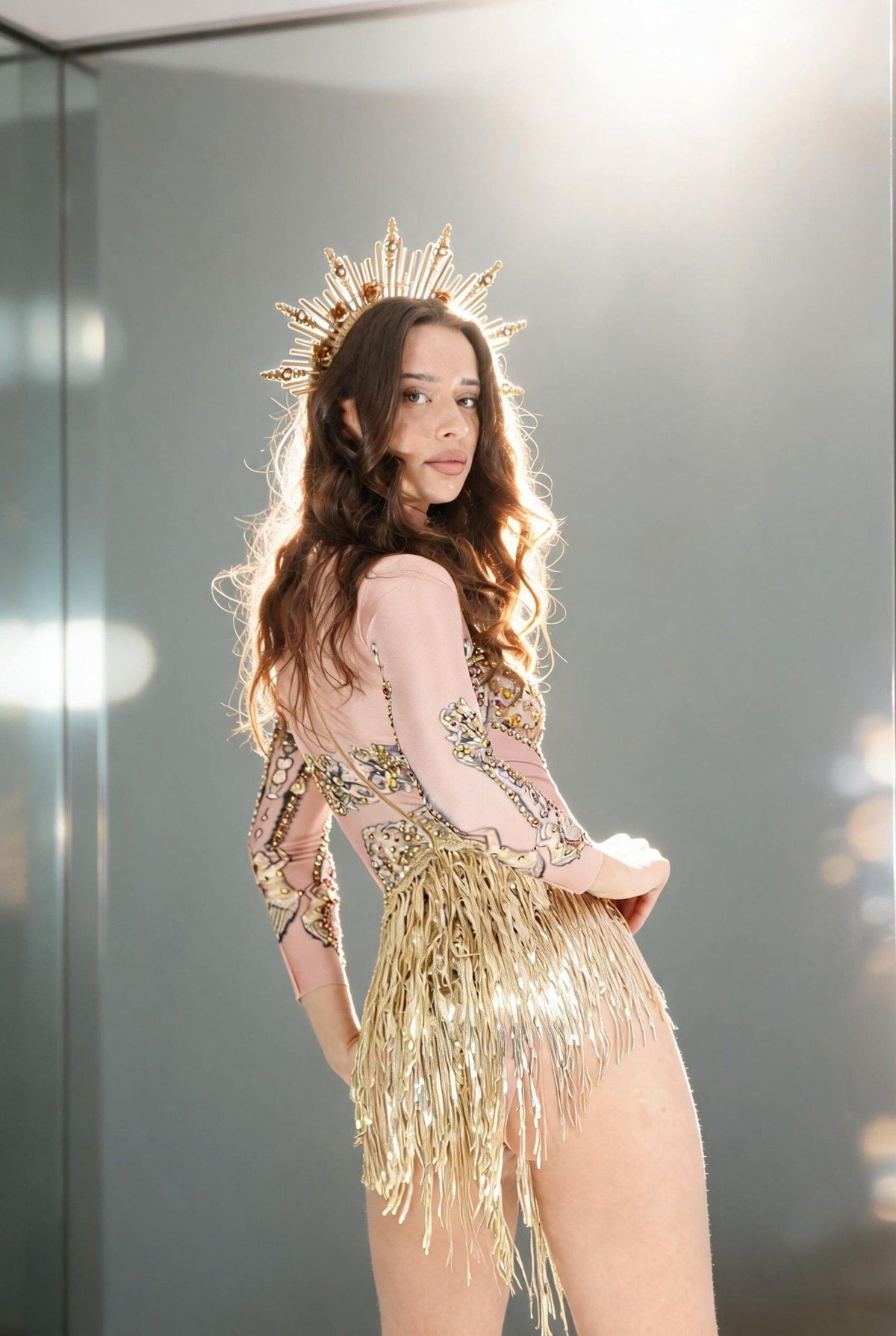 Santara Rhinestone Tassel Bodsysuit Iconic Outfitters 