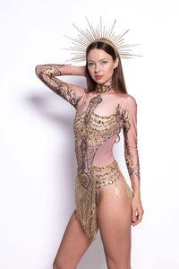 Santara Rhinestone Tassel Bodsysuit Iconic Outfitters 