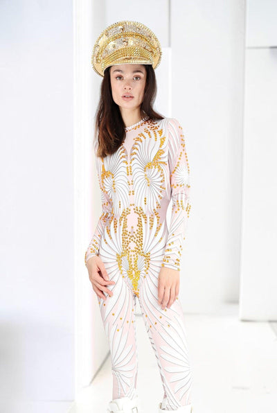 Scarlett Diamond Rhinestone Jumpsuit Jumpsuit Iconic Outfitters 