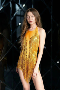 Soraya Rhinestone Tassel Bodysuit Iconic Outfitters 