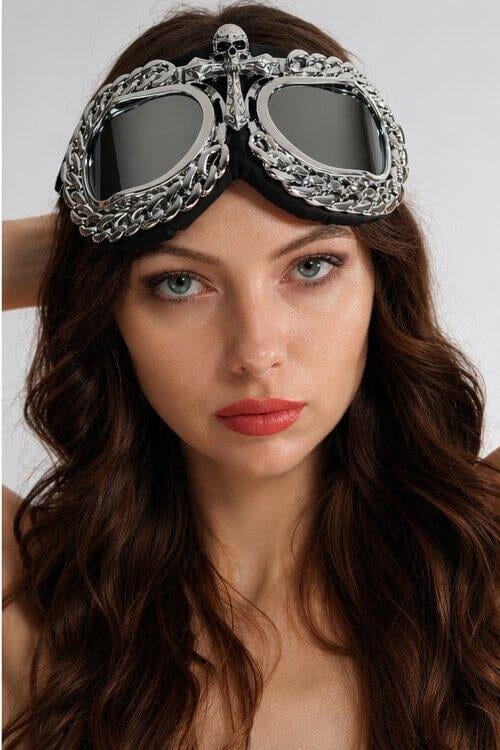 Suhana Chain Trim Festival Goggles Sunglasses Iconic Outfitters Gray 
