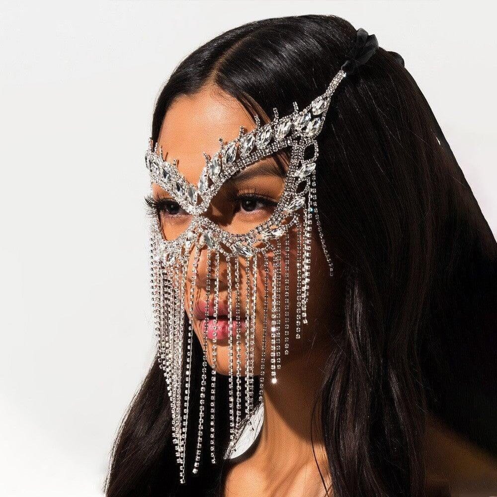 Tahani Crystal Fringe Festival Face Headpiece Head Jewellery Iconic Outfitters 