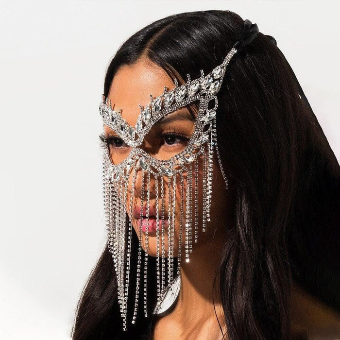 Tahani Crystal Fringe Festival Face Headpiece Head Jewellery Iconic Outfitters 