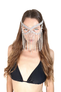 Tahani Crystal Fringe Festival Face Headpiece Head Jewellery Iconic Outfitters 