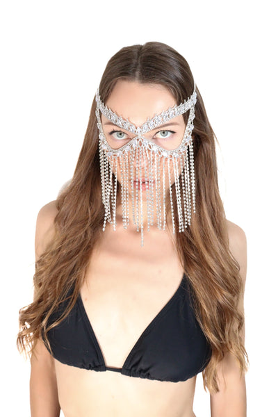 Tahani Crystal Fringe Festival Face Headpiece Head Jewellery Iconic Outfitters 