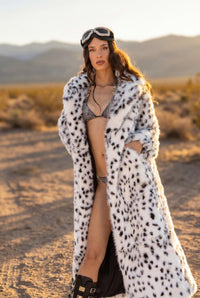 Tayla Snow Leopard Faux Fur Festival Coat Faux Fur Iconic Outfitters 