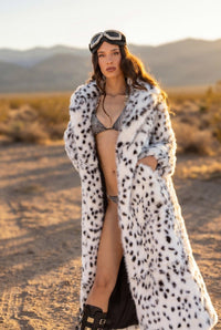 Tayla Snow Leopard Faux Fur Festival Coat Faux Fur Iconic Outfitters 