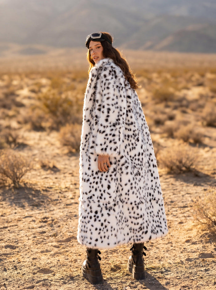 Tayla Snow Leopard Faux Fur Festival Coat Faux Fur Iconic Outfitters 